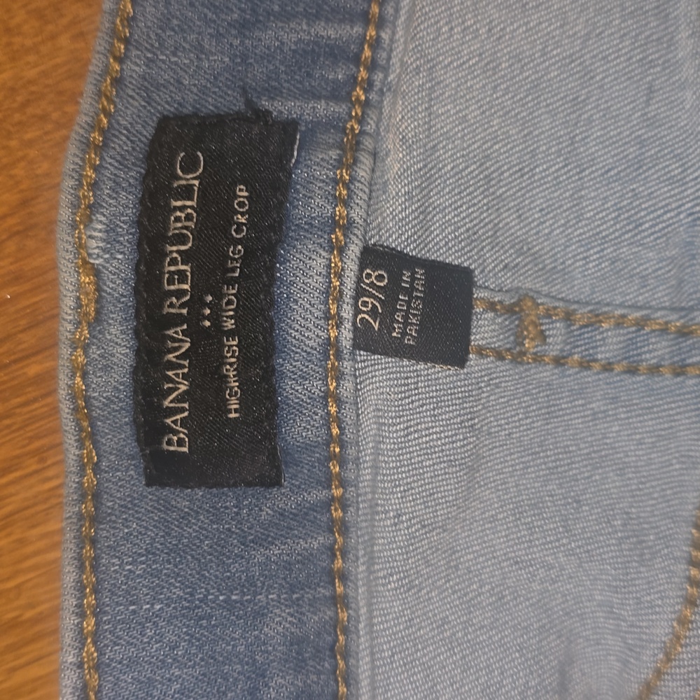 Banana Republic Blue Wide Leg Crop Jeans Size 8 - Picture 2 of 3